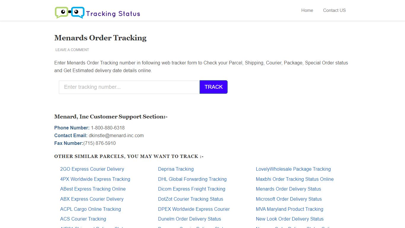 Menards Order Tracking – Track and Trace