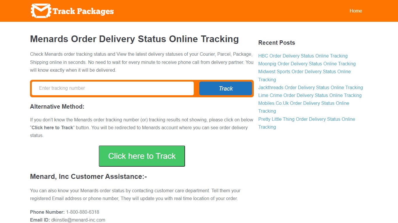 Menards Order Delivery Status Online Tracking - Track My Order