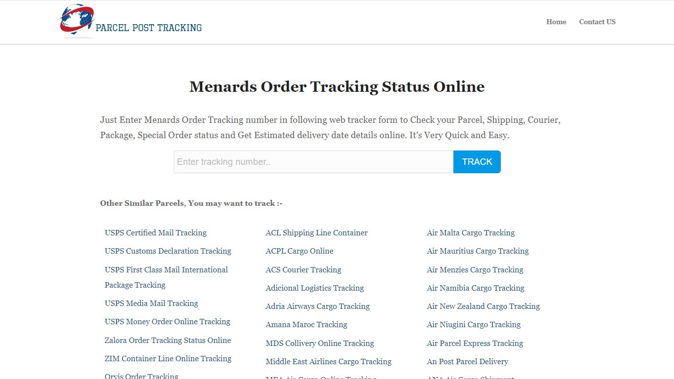 Menards Order Tracking Status Online - ParcelPostTracking.com